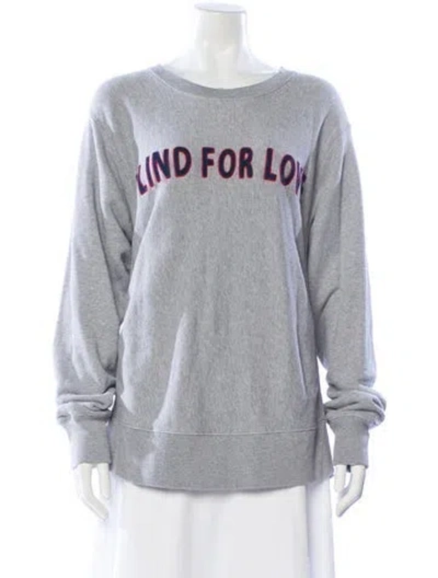Pre-owned Gucci Graphic Print Crew Neck Sweatshirt In Gray