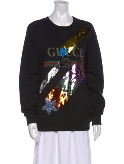 Pre-owned Gucci Graphic Print Crew Neck Sweatshirt In Multi
