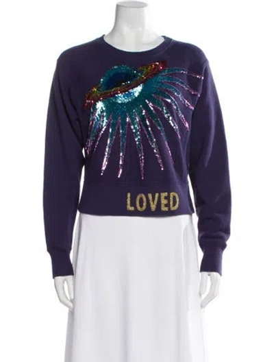 Pre-owned Gucci Graphic Print Crew Neck Sweatshirt In Multi