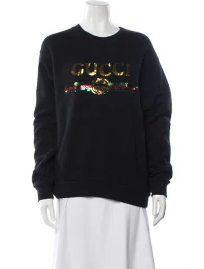 Pre-owned Gucci Graphic Print Crew Neck Sweatshirt In Multi