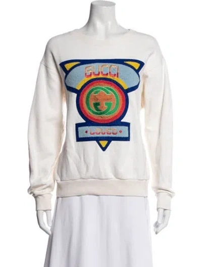 Pre-owned Gucci Graphic Print Crew Neck Sweatshirt In Multicolor