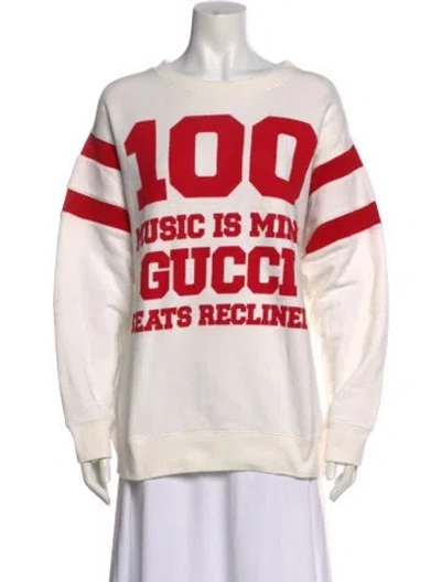 Pre-owned Gucci Graphic Print Crew Neck Sweatshirt In Neutral