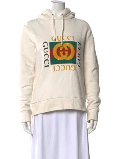 Pre-owned Gucci Graphic Print Crew Neck Sweatshirt In Neutral