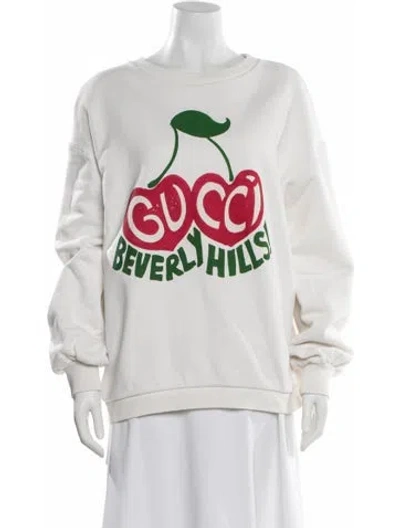 Pre-owned Gucci Graphic Print Crew Neck Sweatshirt In Neutral