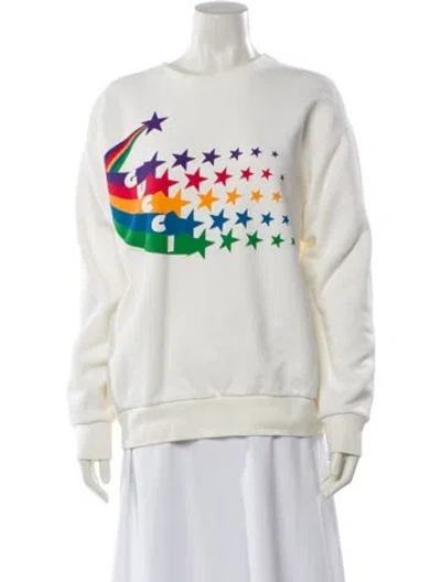 Pre-owned Gucci Graphic Print Crew Neck Sweatshirt In Neutral