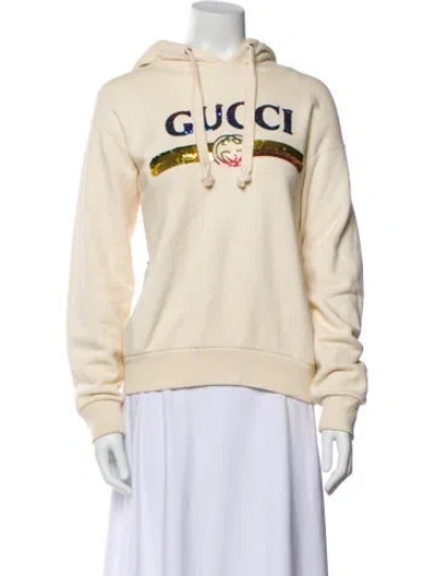 Pre-owned Gucci Graphic Print Crew Neck Sweatshirt In Neutral