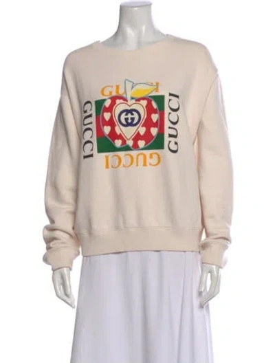 Pre-owned Gucci Graphic Print Crew Neck Sweatshirt In Neutral