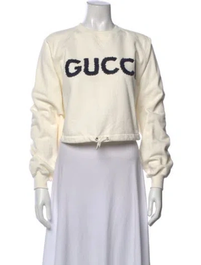 Pre-owned Gucci Graphic Print Crew Neck Sweatshirt In Neutral