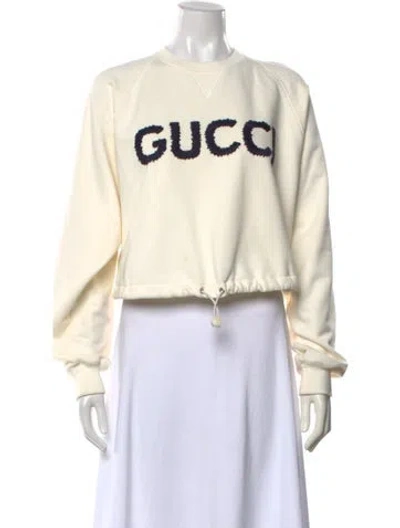 Pre-owned Gucci Graphic Print Crew Neck Sweatshirt In Neutrals