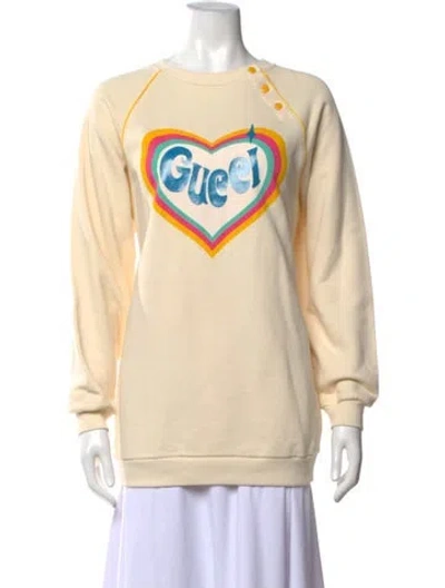 Pre-owned Gucci Graphic Print Crew Neck Sweatshirt In Neutrals