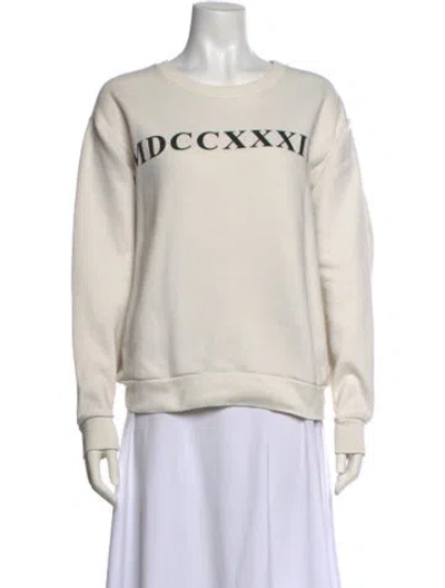 Pre-owned Gucci Graphic Print Crew Neck Sweatshirt In Neutrals
