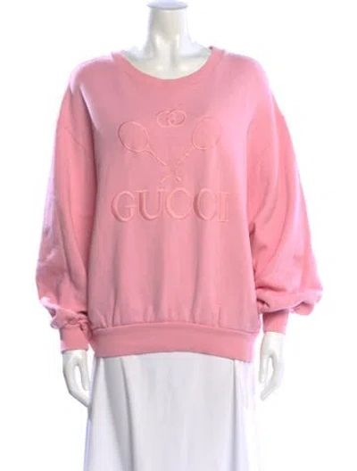 Pre-owned Gucci Graphic Print Crew Neck Sweatshirt In Pink