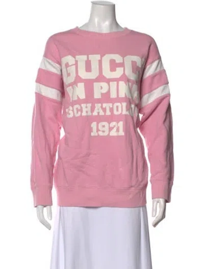 Pre-owned Gucci Graphic Print Crew Neck Sweatshirt In Pink