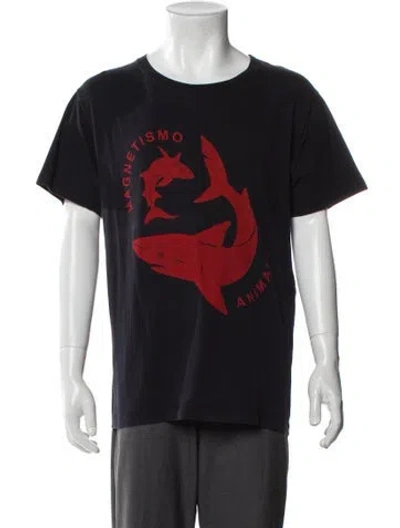 Pre-owned Gucci Graphic Print Crew Neck T-shirt In Black
