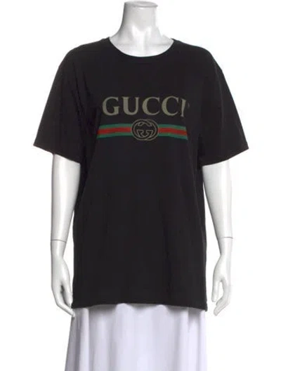 Pre-owned Gucci Graphic Print Crew Neck T-shirt In Multi