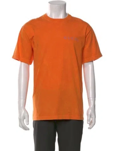 Pre-owned Gucci Graphic Print Crew Neck T-shirt In Orange