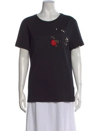 Pre-owned Gucci Graphic Print Crew Neck T-shirt W/ Tags In Black