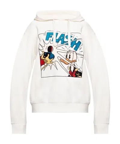 Gucci Graphic-print Drawstring Hoodie In White