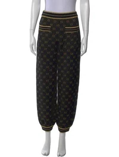 Pre-owned Gucci Graphic Print Glitter Accents Sweatpants In Multi