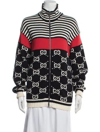 Pre-owned Gucci Graphic Print Jacket In Black