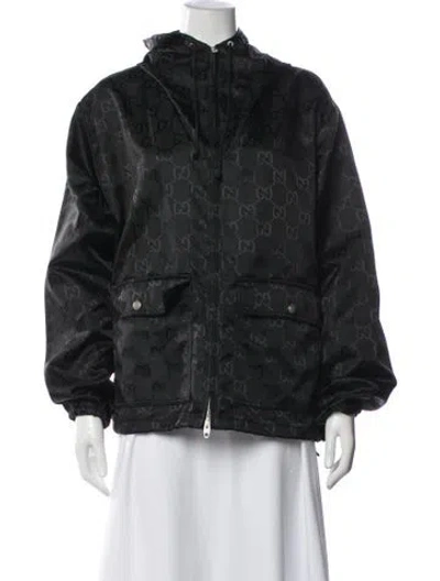 Pre-owned Gucci Graphic Print Jacket In Black