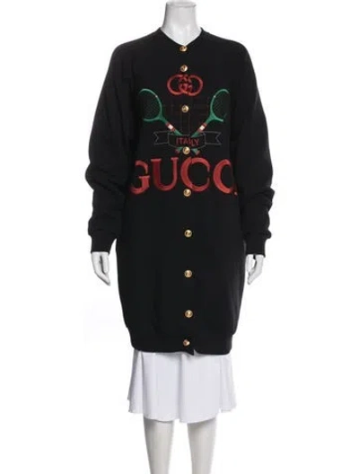 Pre-owned Gucci Graphic Print Jacket In Blue