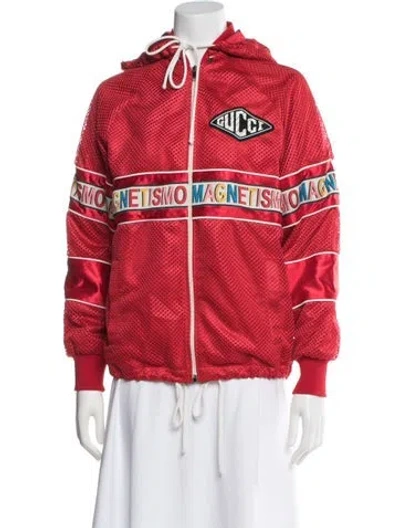 Pre-owned Gucci Graphic Print Jacket In Red