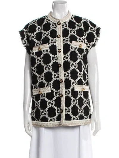 Pre-owned Gucci Graphic Print Jacket W/ Tags In Black