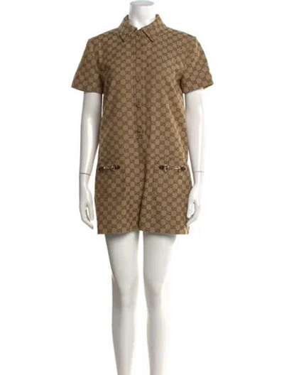 Pre-owned Gucci Graphic Print Jumpsuit W/ Tags In Neutrals