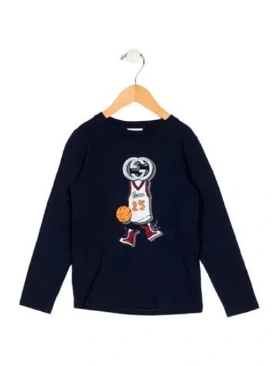 Pre-owned Gucci Babies' Graphic Print :long Sleeve T Shirt In Blue