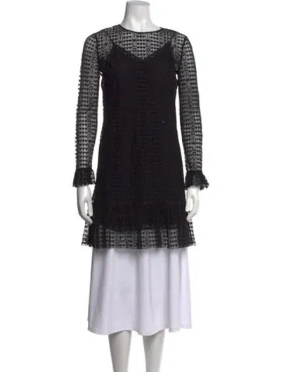 Pre-owned Gucci Graphic Print Midi Length Dress In Black