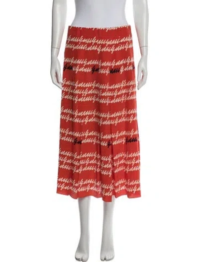 Pre-owned Gucci Graphic Print Midi Length Skirt In Orange