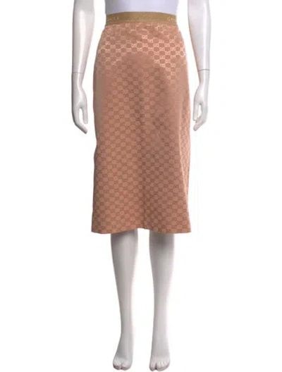Pre-owned Gucci Graphic Print Midi Length Skirt In Pink