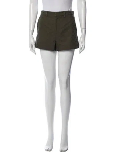 Pre-owned Gucci Graphic Print Mini Shorts In Green