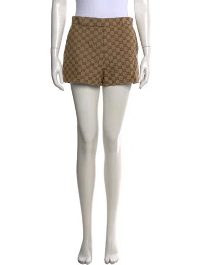 Pre-owned Gucci Graphic Print Mini Shorts In Neutral