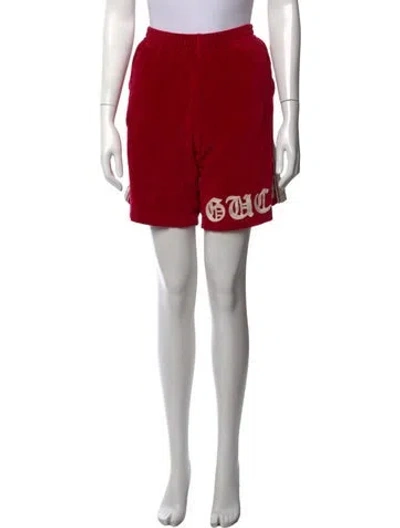 Pre-owned Gucci Graphic Print Mini Shorts In Red