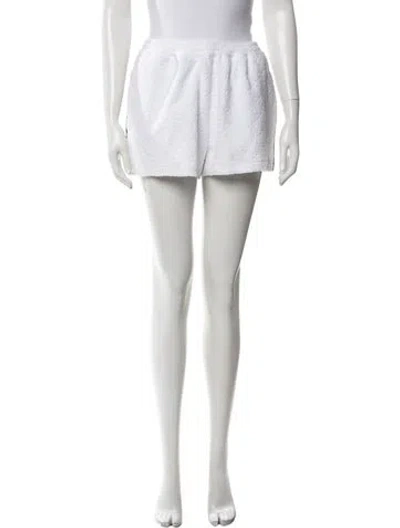 Pre-owned Gucci Graphic Print Mini Shorts In White