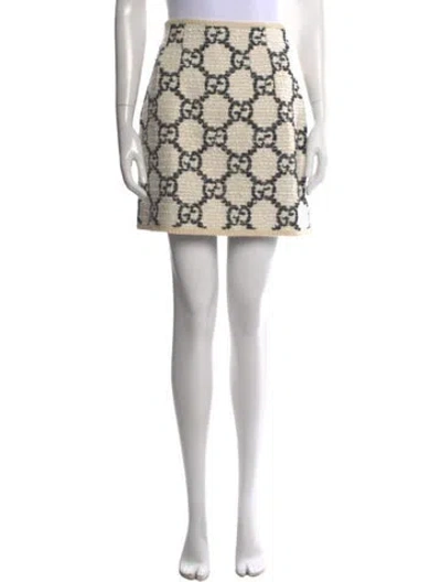 Pre-owned Gucci Graphic Print Mini Skirt In Black/neutrals