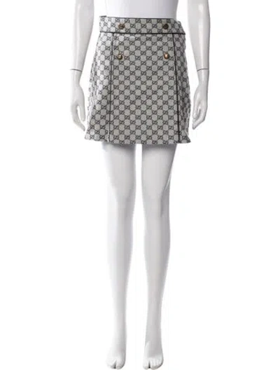Pre-owned Gucci Graphic Print Mini Skirt In Neutrals