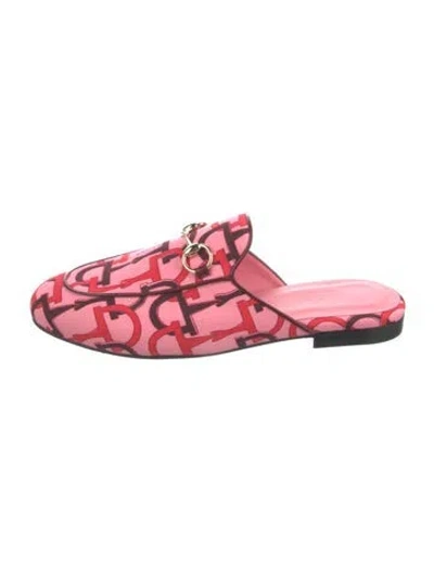 Pre-owned Gucci Graphic Print Mules W/ Tags In Pink