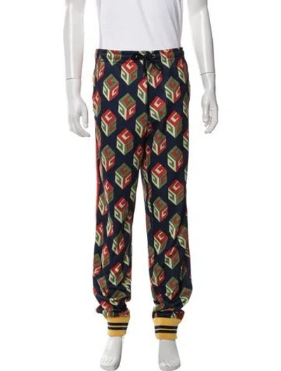 Pre-owned Gucci Graphic Print Pajama Bottoms In Multicolor