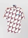 Gucci Graphic Print Poplin Shirt With Chest Pocket In Neutral