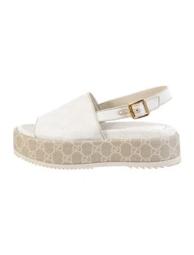 Pre-owned Gucci Graphic Print Sandals In Neutral