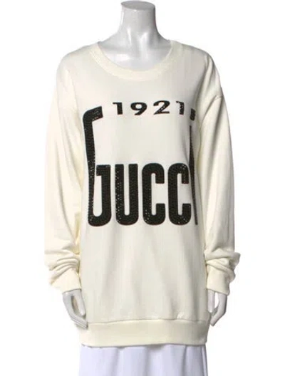 Pre-owned Gucci Graphic Print Scoop Neck Sweatshirt In Neutral