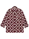 Gucci Contrasting-trim Graphic-print Shirt In Neutrals