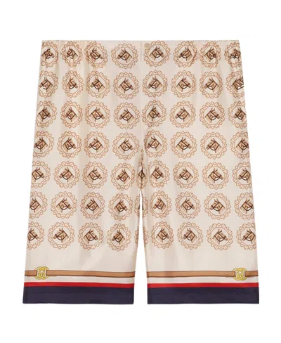 GUCCI GRAPHIC-PRINT SILK SHORTS