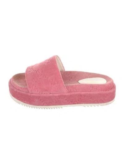 Pre-owned Gucci Graphic Print Slides In Pink