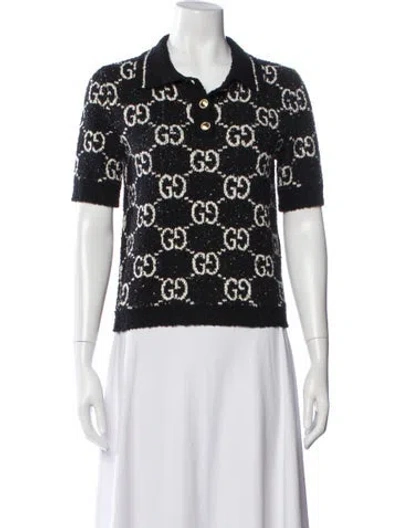 Pre-owned Gucci Graphic Print Sweater In Black