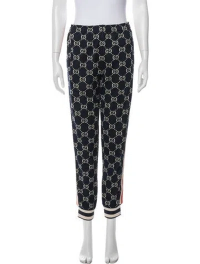 Pre-owned Gucci Graphic Print Sweatpants In Blue