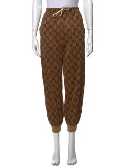 Pre-owned Gucci Graphic Print Sweatpants In Neutrals